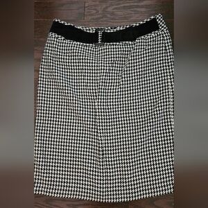 Cato Black and White Houndstooth Pencil Skirt